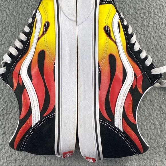 VANS FLAME OLD SKOOL SHOES MANS 11.5 PRINTS LACE UP MULTI COLOR SUEDE SNEAKERS - Picture 12 of 16